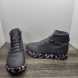 NOBULL High Top Grey Camo Trainer Shoes SuperFabric Mens 6.5 / Womens 8
